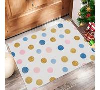 ALTCIRNMD Tappeto D'Ingresso Blu Polvere Vivaci Pois 3D Arte Carina Zerbino Antiscivolo 50X80Cm Elegante Tappetino Per Giardino Porta Anteriore E Posteriore Corridoio
