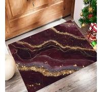 ALTCIRNMD Tappeto D'Ingresso Bordeaux Trama Fluida 3D Arte Di Lusso Zerbino Antiscivolo 50X80Cm Elegante Tappetino Per Giardino Porta Anteriore E Posteriore Corridoio