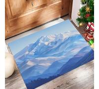 ALTCIRNMD Tappeto Montagne Scoscese E Innevate Zerbino Da Interno Ed Esterno Illustrazioni Minimaliste Senza Fondo Antiscivolo Tappetino Di Benvenuto Per Porta D'Ingresso Cucina Soggiorno, 70X100Cm