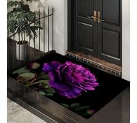 ALTCIRNMD Tappeto Rose Viola Vibranti Zerbino Da Interno Ed Esterno Bellissimo Botanico Senza Fondo Antiscivolo Tappetino Di Benvenuto Per Porta D'Ingresso Cucina Soggiorno, 50X80Cm