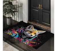 ALTCIRNMD Tappeto Volpe Alla Moda E Cool Zerbino Da Interno Ed Esterno Stile Graffiti Di Strada Senza Fondo Antiscivolo Tappetino Di Benvenuto Per Porta D'Ingresso Cucina Soggiorno, 60X90Cm