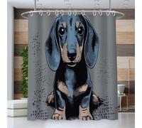 ALTCIRNMD Tenda Da Doccia Bassotto Dei Cartoni Animati, 120Wx180Lcm, Tenda Doccia Lunga, Per Ambienti Umidi, Tende Da Bagno Adorabile Animale, Tenda Da Doccia Impermeabili Resistenti Alla Muffa