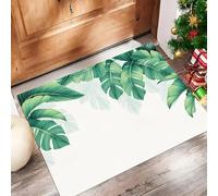 ALTCIRNMD Verde Foglie Di Palma E Banano Tappeto Lavabile Per Corridoio,40X60Cm Pelo Basso Morbido E Antiscivolo Tappeto Da Bagno Con Stampe Piante Ad Acquerello Per Cucina Camera Da Letto Ingresso