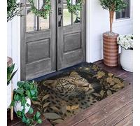 ALTCIRNMD Verde Leopardo Foglia Verde Tappeto Lavabile Per Corridoio,60X90Cm Pelo Basso Morbido E Antiscivolo Tappeto Da Bagno Con Stampe Bellissimi Animali Per Cucina Camera Da Letto Ingresso