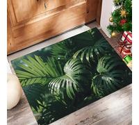 ALTCIRNMD Verde Palma Monstera Tappeto Lavabile Per Corridoio,70X100Cm Pelo Basso Morbido E Antiscivolo Tappeto Da Bagno Con Stampe Foresta Pluviale Tropicale Per Cucina Camera Da Letto Ingresso