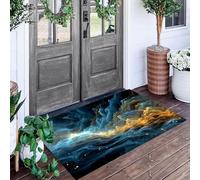ALTCIRNMD Zerbino Blu Fluido Nebuloso 90X150Cm Per Interni, Antiscivolo E Lavabile In Lavatrice, Tappeto Da Ingresso Stile Texture Onirica, Pelo Basso E Antipelo Per Porta D’Ingresso