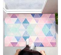 ALTCIRNMD Zerbino Blu Polvere Triangolo Mandala 60X90Cm Per Interni,Antiscivolo E Lavabile In Lavatrice,Tappeto Da Ingresso Stile Geometria Della Moda,Pelo Basso E Antipelo Per Porta D’Ingresso
