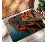 ALTCIRNMD Zerbino Canali Di Venezia,Tappeto Da Bagno Scenari Retrò,Assorbente E Antiscivolo, Facile Da Pulire Lavabile In Lavatrice,Tappetino Da Camera Da Letto Interno/Esterno, 70X100Cm