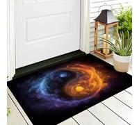 ALTCIRNMD Zerbino Di Benvenuto 40X60Cm Arancione Blu Nebulosa Yin Yang Antiscivolo Morbido E Accogliente,Paesaggio Astratto Per Esterni Interni Ingresso Patio Porte Anteriori E Posteriori