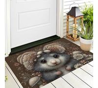 ALTCIRNMD Zerbino Di Benvenuto 40X60Cm Rosa Grigiastro Topo Carino Antiscivolo Morbido E Accogliente,Animali Fantastici Per Esterni Interni Ingresso Patio Porte Anteriori E Posteriori