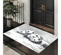 ALTCIRNMD Zerbino Di Benvenuto 50X80Cm Bianco E Nero Panda Delle Nevi Antiscivolo Morbido E Accogliente,Animali D'Inchiostro Per Esterni Interni Ingresso Patio Porte Anteriori E Posteriori
