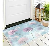 ALTCIRNMD Zerbino Di Benvenuto 50X80Cm Rosa Viola Fiori Di Ortensia Antiscivolo Morbido E Accogliente,Piante Fantastiche Per Esterni Interni Ingresso Patio Porte Anteriori E Posteriori
