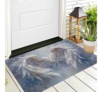 ALTCIRNMD Zerbino Di Benvenuto 80X120Cm Bianco Apri Le Tue Ali Antiscivolo Morbido E Accogliente,Arte Fantasy Per Esterni Interni Ingresso Patio Porte Anteriori E Posteriori