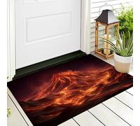 ALTCIRNMD Zerbino Di Benvenuto 90X150Cm Rosso Lava Di Montagna Antiscivolo Morbido E Accogliente,Consistenza Della Roccia Per Esterni Interni Ingresso Patio Porte Anteriori E Posteriori
