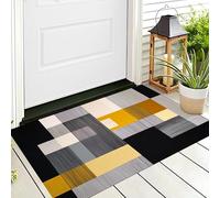 ALTCIRNMD Zerbino Entrata Bianco Geometria Del Blocco 3D Arte Astratta Antiscivolo Per Ingresso Esterno E Interno Camera Da Letto Soggiorno Cucina D'Ingresso Tappetino Casa,50X80Cm