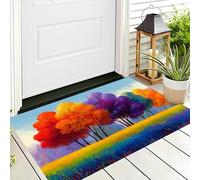 ALTCIRNMD Zerbino Entrata Colore Grande Albero Luminoso 3D Paesaggio Colorato Antiscivolo Per Ingresso Esterno E Interno Camera Da Letto Soggiorno Cucina D'Ingresso Tappetino Casa,80X120Cm