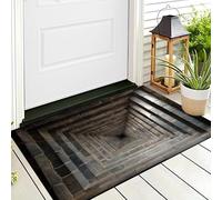 ALTCIRNMD Zerbino Entrata Grigio Tunnel Quadrato 3D Architettura Indiana Antica Antiscivolo Per Ingresso Esterno E Interno Camera Da Letto Soggiorno Cucina D'Ingresso Tappetino Casa,50X80Cm