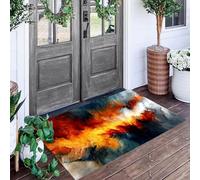 ALTCIRNMD Zerbino Fluido Di Fiamma,Tappeto Da Bagno Arte Psichedelica,Assorbente E Antiscivolo, Facile Da Pulire Lavabile In Lavatrice,Tappetino Da Camera Da Letto Interno/Esterno, 60X90Cm