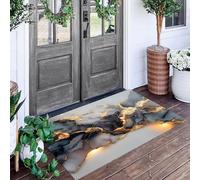 ALTCIRNMD Zerbino Grigio-Nero Astrazione Di Fluidi 90X150Cm Per Interni, Antiscivolo E Lavabile In Lavatrice, Tappeto Da Ingresso Stile Wabi-Sabi Astratto, Pelo Basso E Antipelo Per Porta D’Ingresso