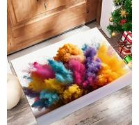 ALTCIRNMD Zerbino Ingresso 50X80Cm, Esplosione Di Polvere Immagine Astratta Tappetino Antiscivolo Lavabile, Asciugapassi Assorbente Per Interno Ed Esterno, Ideale Per Casa E Ufficio, Giallo Verde