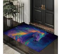 ALTCIRNMD Zerbino Ingresso Cavallo Dei Sogni 80X120Cm,Tappetino Antiscivolo Per Interno Ed Esterno, Tappeto Assorbente E Antipolvere, Stile Di Illustrazione Astratta, Per Casa, Soggiorno E Camera
