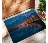 ALTCIRNMD Zerbino Ingresso Città Della Luce 50X80Cm,Tappetino Antiscivolo Per Interno Ed Esterno, Tappeto Assorbente E Antipolvere, Architettura Delle Montagne Innevate, Per Casa, Soggiorno E Camera