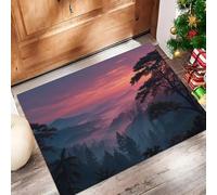 ALTCIRNMD Zerbino Modelli Foresta Del Crepuscolo, Zerbino Di Benvenuto Tema Paesaggio Da Sogno, Antiscivolo Tappeto Da Decorazioni Colore Arancione Per Casa Porta D'Ingresso, 40X60Cm