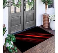 ALTCIRNMD Zerbino Modelli Neon Lineare, Zerbino Di Benvenuto Tema Stile Cyberpunk, Antiscivolo Tappeto Da Decorazioni Rosso Scuro Per Casa Porta D'Ingresso, 90X150Cm