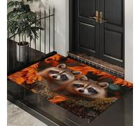 ALTCIRNMD Zerbino Modelli Procione Della Foresta,Zerbino Di Benvenuto Tema Animali Naturali,Antiscivolo Tappeto Da Decorazioni Marrone Per Casa Porta D'Ingresso,70X100Cm