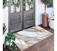 ALTCIRNMD Zerbino Modelli Texture Effetto Marmo, Zerbino Di Benvenuto Tema Arte Di Lusso, Antiscivolo Tappeto Da Decorazioni Bianco Grigiastro Per Casa Porta D'Ingresso, 50X80Cm