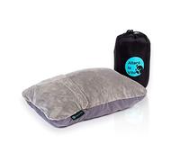 ALTERA LA VITA Cuscino da viaggio in memory foam schiacciato per aereo, auto, campeggio - quindi comprimibile - ultraleggero, piccolo e morbido, grigio., X-Large