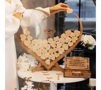 Alternativa al libro degli ospiti for matrimonio personalizzato, libro degli ospiti personalizzato a forma di cuore trasparente, scatola degli ospiti in legno a forma di cuore