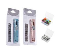 Alternativa alla cucitrice senza perni con spingi-perni compatto, inclusi 2 dispenser e 116 clip per la rilegatura rapida dei documenti Cucitrice portatile per clip per documenti