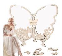 Alternativa del libro per gli ospiti del matrimonio, libro degli ospiti del matrimonio in legno | Alternative per gli ospiti per bambini con il design a farfalla | Elegante Guestbook, ricordi per la l