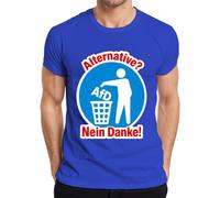 Alternative Nein Danke AFD Protest Politik Satire - Maglietta da uomo, Blu, XXL