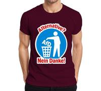 Alternative Nein Danke AFD Protest Politik Satire - Maglietta da uomo, bordeaux, M