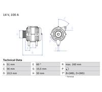 BOSCH 0 986 042 750 Alternatore