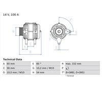 Alternatore 0 986 047 270 BOSCH per OPEL ALFA ROMEO