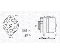 Alternatore 063321044010 MAGNETI MARELLI per FIAT LANCIA ALFA ROMEO IVECO