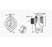 Alternatore 063377005010 MAGNETI MARELLI per FIAT ALFA ROMEO