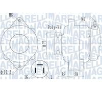 Alternatore 063731120010 MAGNETI MARELLI per AUDI VW FORD SEAT SKODA
