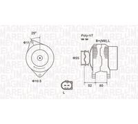 Magneti Marelli Alternatore 063731837010 per FIAT Ducato Autobus (244) e Iveco