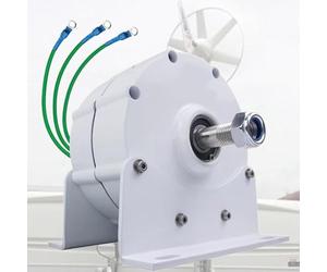 Alternatore a Magneti Permanenti Trifase - 10000W-16000W - Generatore Gearless con Raddrizzatore, per Eoliche e Idroelettriche - Completo di Base di Fissaggio e Regolatore di Carica(24V,10000W)