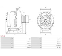 Alternatore A3709S AS-PL per RENAULT DACIA
