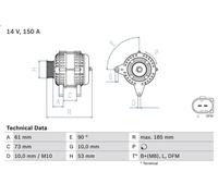 Alternatore BOSCH 0 986 048 921 per BMW 3 (E46) 2 1998-2001