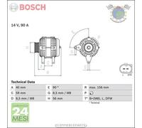Alternatore Bosch per AUDI TT A3 A2 SEAT TOLEDO II IBIZA III CORDOBA LEON SK #c8