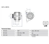 Alternatore bosch per VOLVO S60 I 2.0 T 0 986 047 380