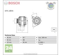 Alternatore Bosch per VOLVO XC70 V70 V40 S70 S40 C70