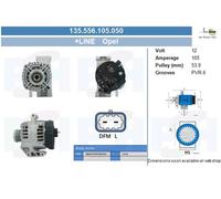 Alternatore BV PSH 105A - 135.556.105.050 per OPEL CORSA 1.3 CDTI (L08, L68)