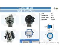 Alternatore BV PSH 120A - 595.582.120.050 per VOLVO S40 1.6